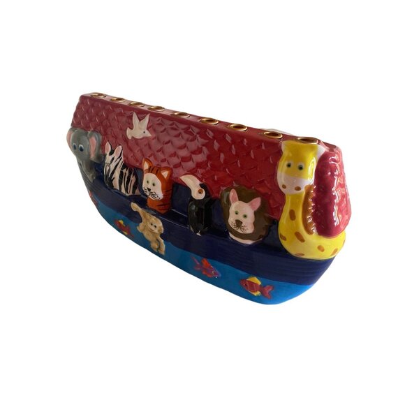 Rite Lite Noahs Ark Ceramic Menorah Childrens Hanakah - Picture 2 of 6